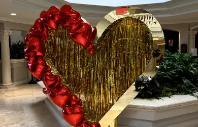 Love shaped balloons